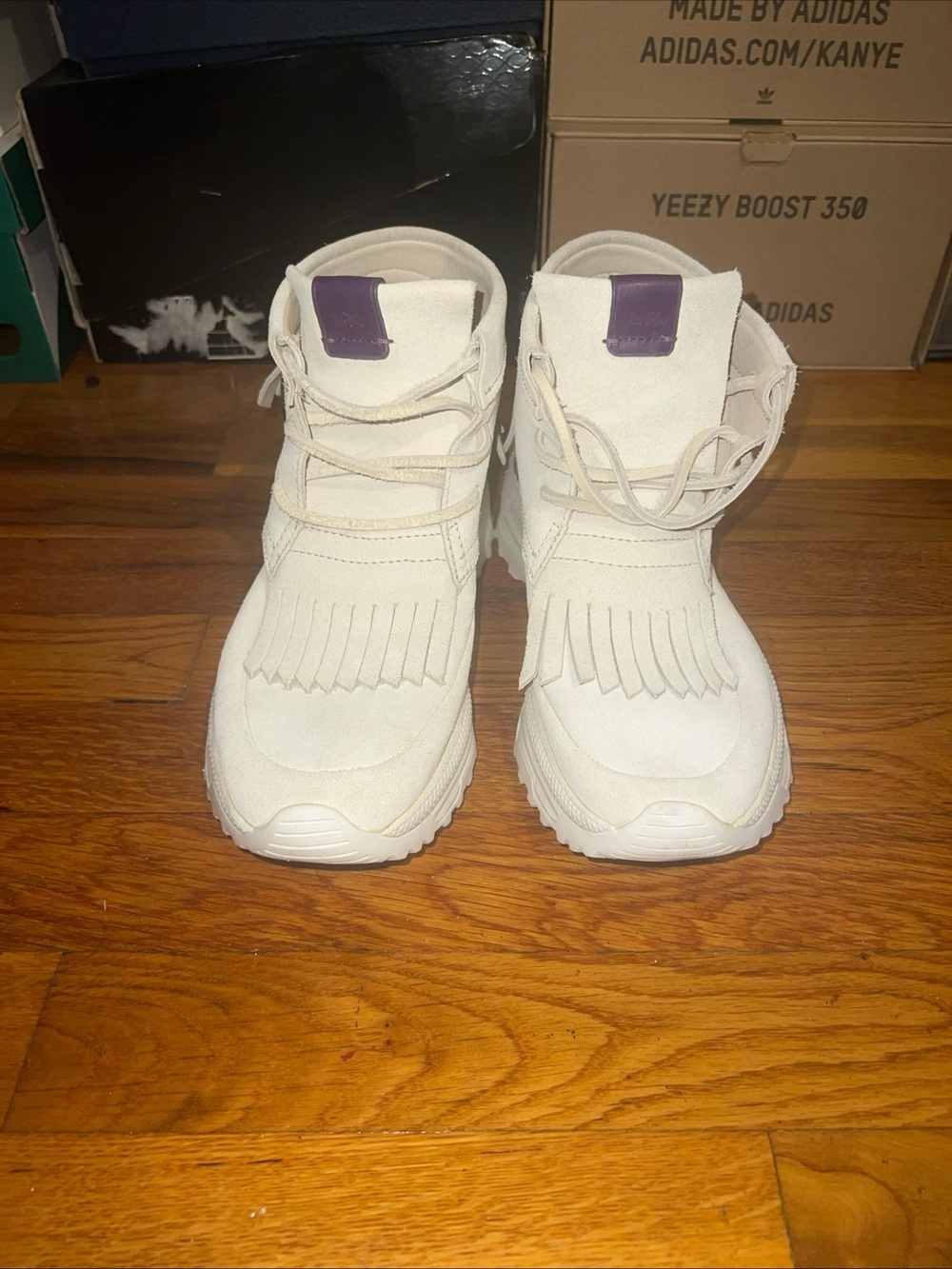 Coach cream  Fringe High-Top Sneakers with Olive accent - Picture 8 of 12